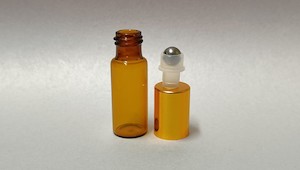 1.ml To 5ml: 5ml Amber Roll On Glass Bottle Gold Lid