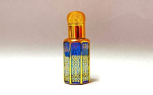 12ml Blue & Gold Glass Bottle Roll On with Gold Lid