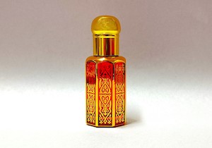 12ml Red & Gold Glass Bottle Roll On with Gold Lid