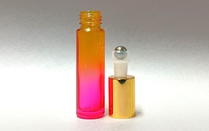 10ml Yellow & Pink Roll On Glass Bottle