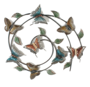 Spiral Butterflies - Metal Wall Hanging