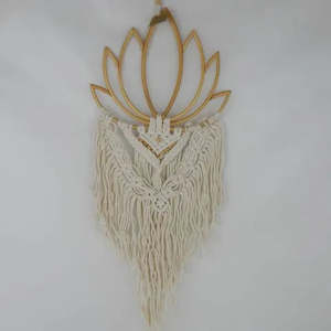 Lotus Rattan Macrame Hanging