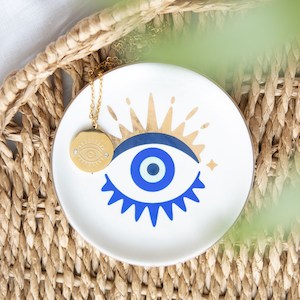 Gift: All Seeing Eye Necklace & Dish Gift Set