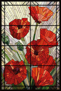 Poppies Print on Glass