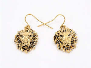 Ox-Gold Lion Earrings