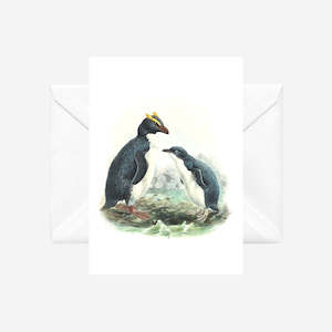 Johannes Keulemans - Cards - Fiordland Crested Penguin - Tawaki and Little Pengu…