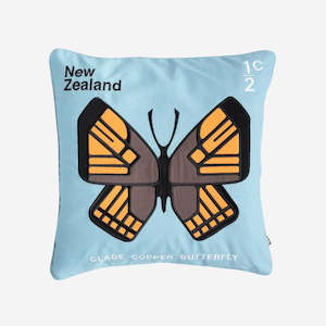 Cushions: Enid Hunter - Cushion Cover - Glade Copper Butterfly