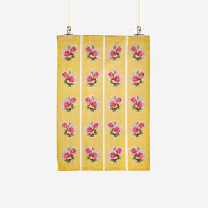 Tea Towel - Vintage Rose Zesty Yellow