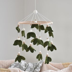 Moss Leaf Baby Mobile