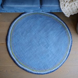 Denim Stripe Felt Rug