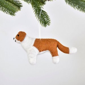 Border Collie Felt Christmas Decoration - Copper