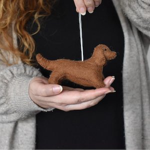 Internet only: Dachshund Felt Christmas Decoration