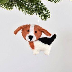 Jack Russell Felt Christmas Decoration