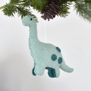 Dinosaur Felt Christmas Decoration - mint/green