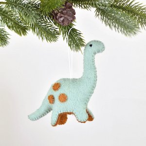 Dinosaur Christmas Decoration - mint/copper