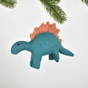 Dinosaur Felt Christmas Decoration - teal