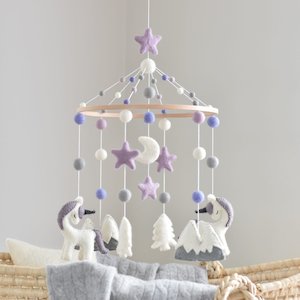 Lilac Unicorn Baby Mobile