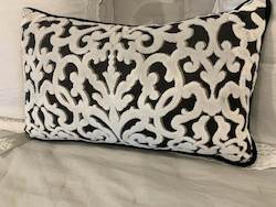 Designer Bespoke Cushion - Black & White Velvet