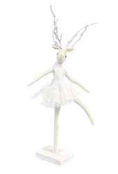 Homewares: Christmas - White Standing Ballet Deer