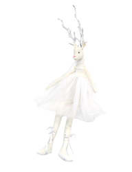 Homewares: Christmas - White Sitting Ballet Deer