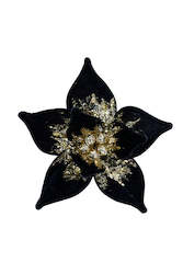 Homewares: Sapphire Blue Poinsettia Large with Clip Velvet