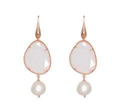 Simply Italian - White Agate & Pearl Drop Earrings