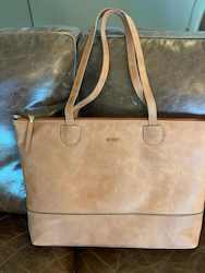 Homewares: Buffed Leather Shoulder Bag - Tan