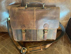 Aged Genuine Leather Briefcase