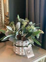 Homewares: Flower Arrangement with White Ceramic Pot