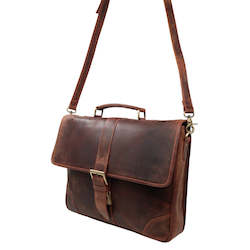 Homewares: STOCKMAN 15" LAPTOP LEATHER BRIEF BAG