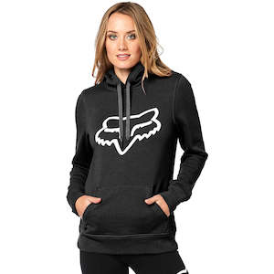 WOMENS CENTERED PULLOVER HOODY [BLACK] XS