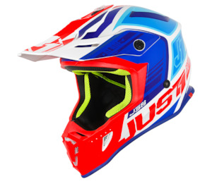 JUST1 J38 Blade MX Helmet - Blue/Red/White Gloss