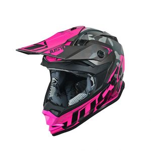 Motorcycle or scooter: JUST1 J32 Swat Camo Pink Helmet