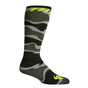 Socks Thor Mx Youth Camo Green/acid