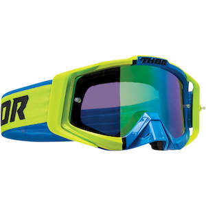 Motorcycle or scooter: GOGGLES S24 THOR MX SNIPER PRO DIVIDE LIME BLUE