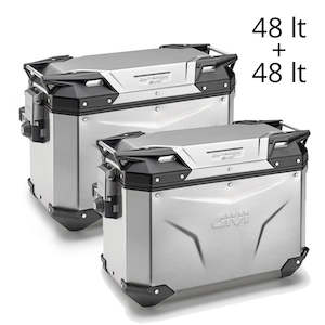 Givi Trekker Outback EVO 48 lt Cam-Side Cases Silver (pair)