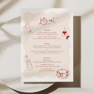 Georgie - Wedding Menu Cards