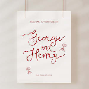 Artwork preparation: Georgie - Wedding Welcome Sign