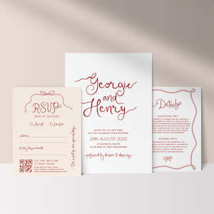 Artwork preparation: Georgie Wedding Invitation - Set of 3