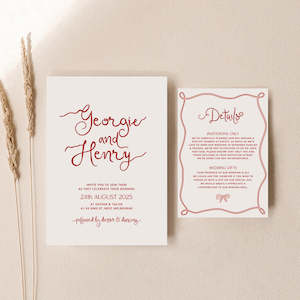 Georgie - Wedding Invitation Cards Set of 2