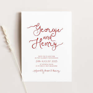 Georgie - Hand Drawn Wedding Invitation