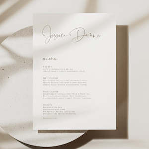 Beatrix - Wedding Menu Cards