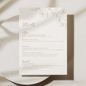 Artwork preparation: Nora - Wedding Menu Cards