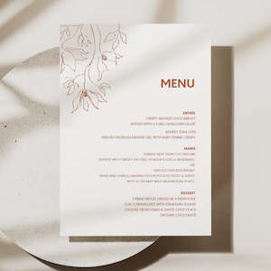 Artwork preparation: Kim - Wedding Menu Cards