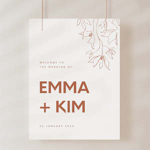 Artwork preparation: Kim - Wedding Welcome Sign