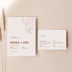 Kim - Wedding Invitation Cards Set of 2