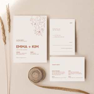 Kim - Wedding Invitation Cards Set of 3