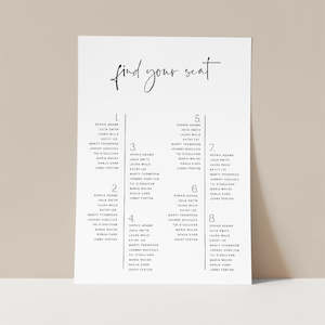 Artwork preparation: Kristabelle - Wedding Seating Chart