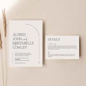 Kristabelle - Wedding Invitation Set of 2 Cards