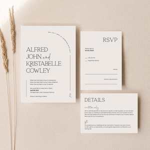 Kristabelle - Wedding Invitation Set of 3 Cards